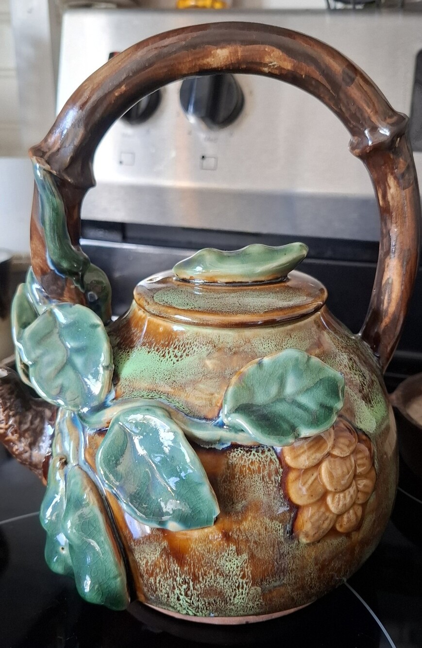 Majolica Style  Tea Pot